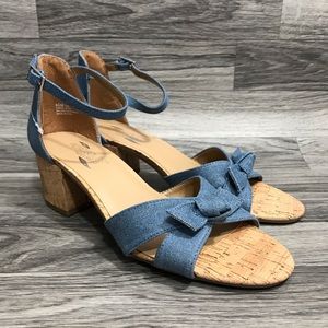Aerosoles Blue Block Heel Ankle Strap Sandal